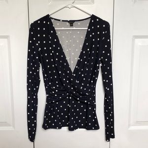 Ann Taylor blouse navy slim fit